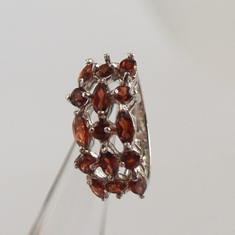 925 Silber Edelsteine Ring Granat