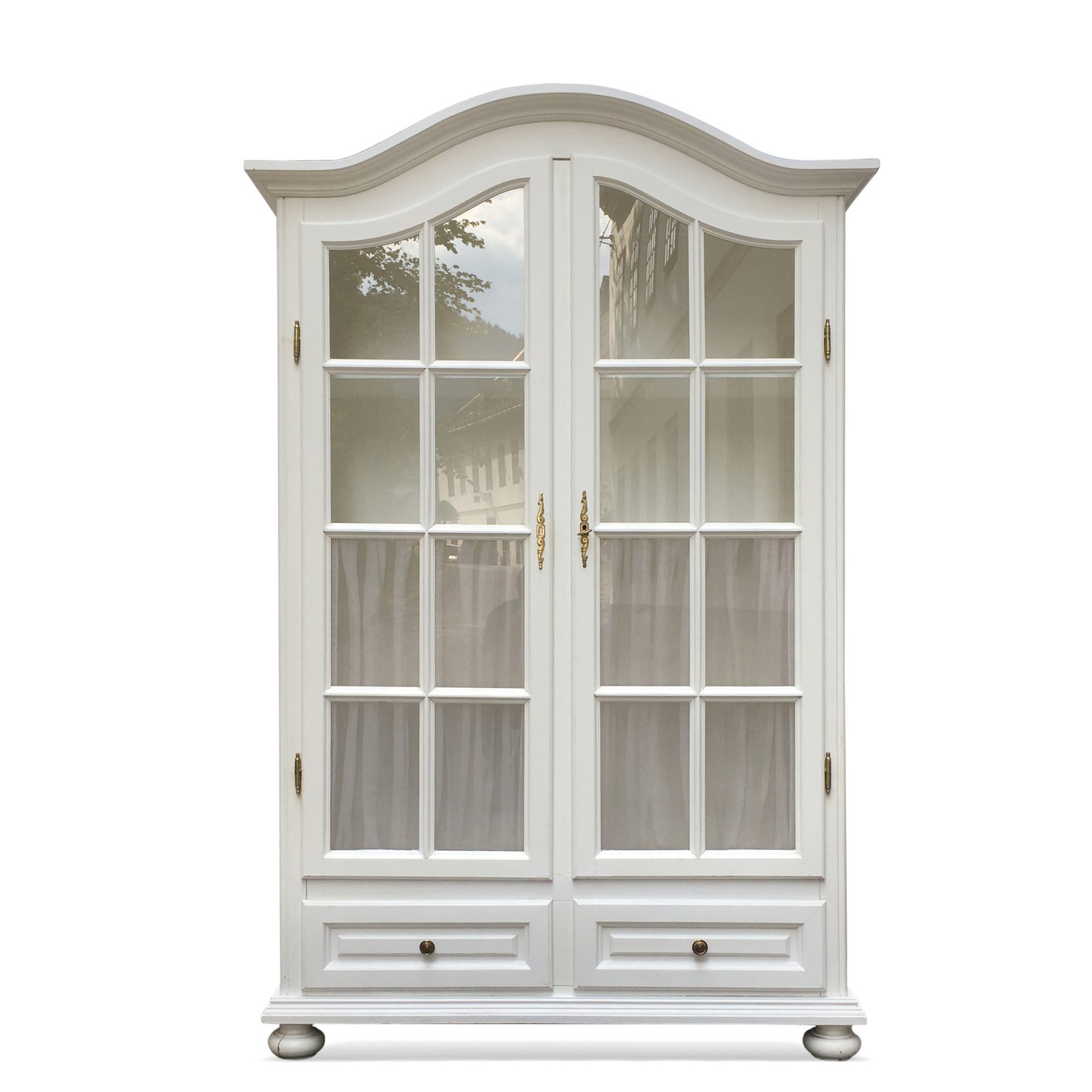 Vitrine weiß Sprossen Shabby Chic Küchenschrank Vitrine Landhausstil weiß Shabby Chic