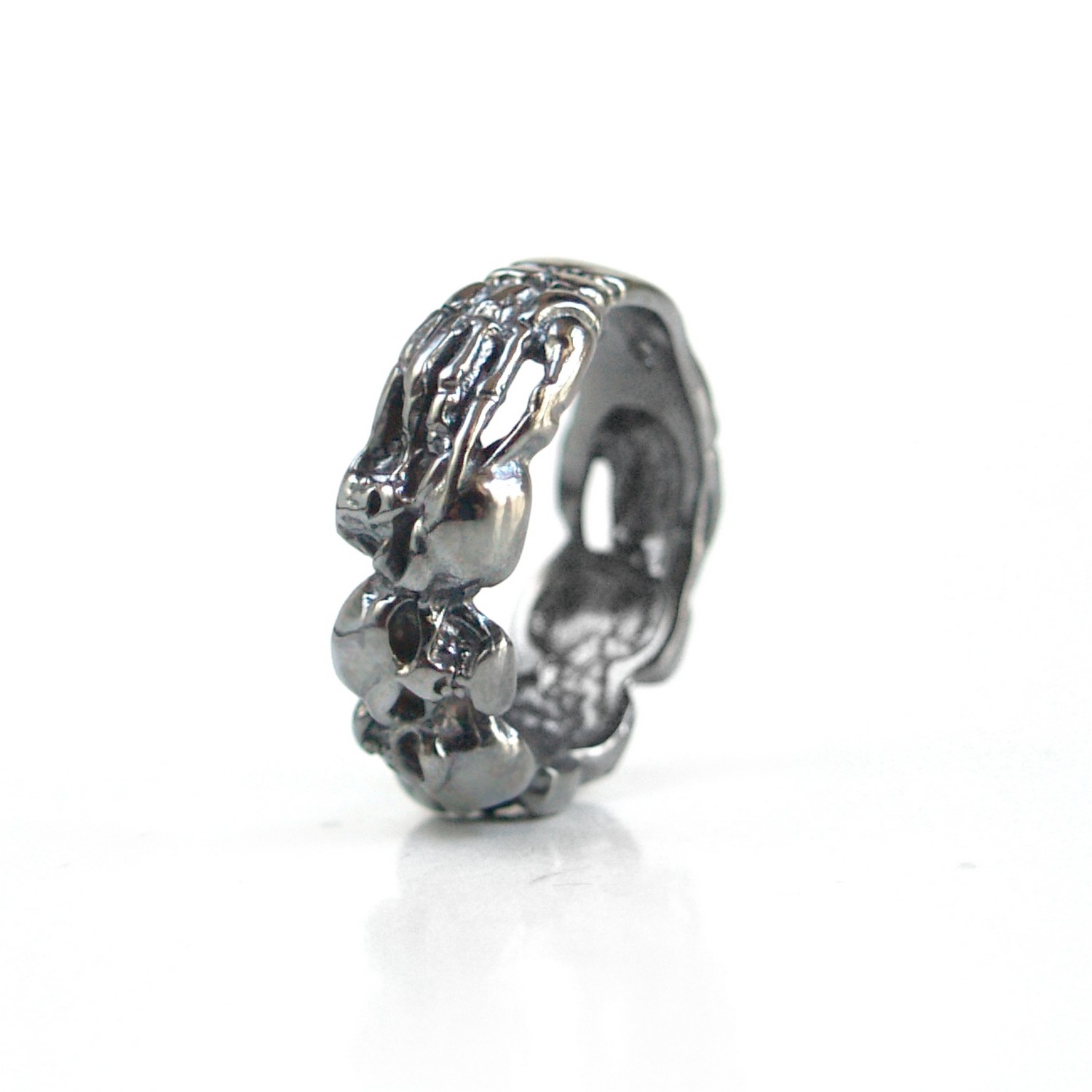 Ring Totenkopf Herrenring 925 Silber Handarbeit