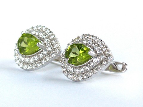 925 Silber Ohrstecker Peridot