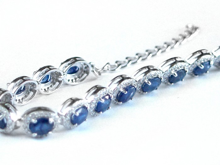 Armband Saphire Edelsteine 925 Silber