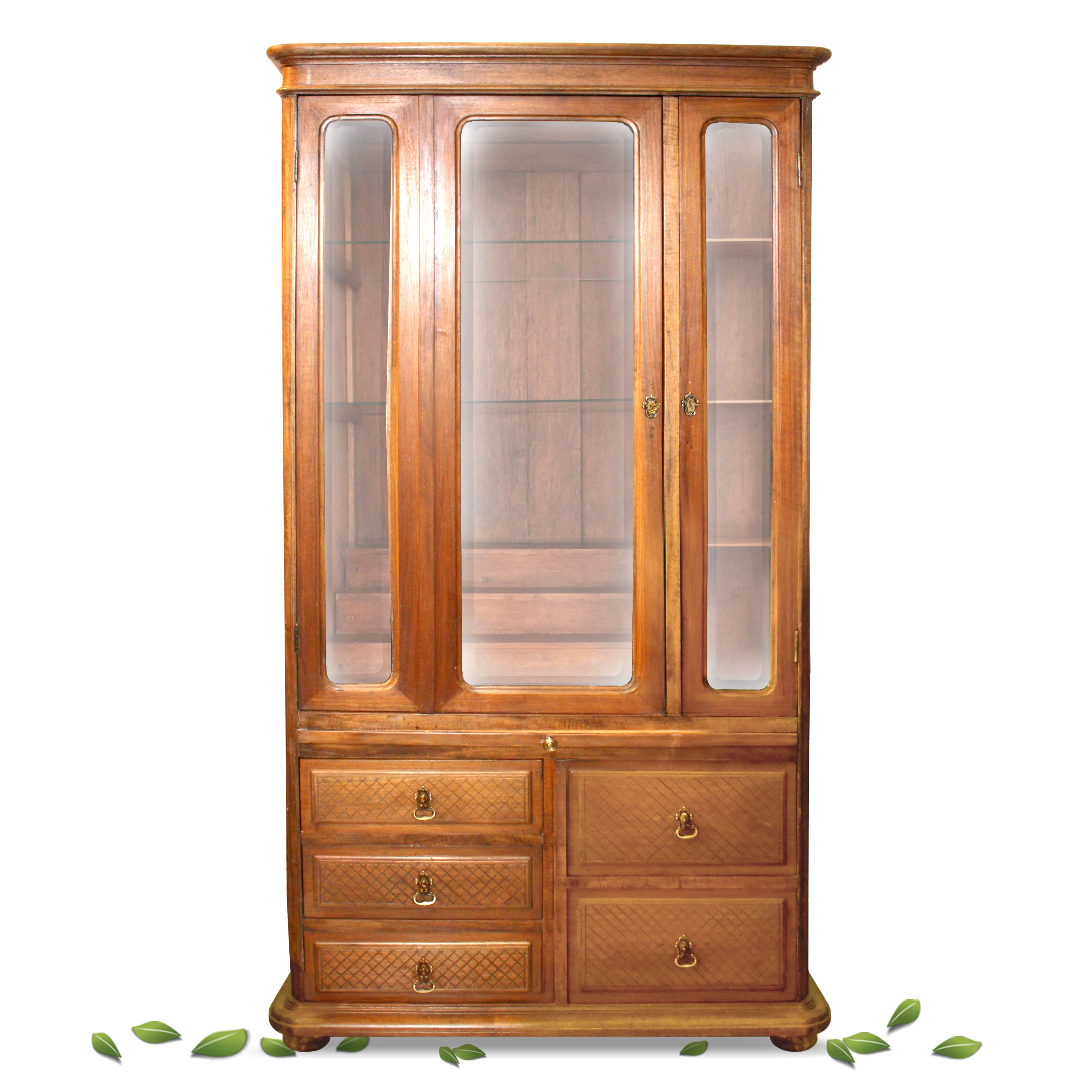 Schrank antik Antiquität Vitrine mit Geheimfach antiker Schrank Vitrine Altdeutsch