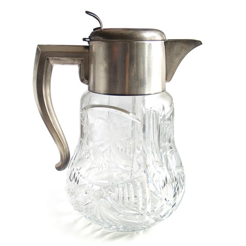 Dekanter Bleikristall Krug mit Einsatz Karaffe Saftkrug Kristallkrug Kalte Ente Karaffe Bleikristall antik