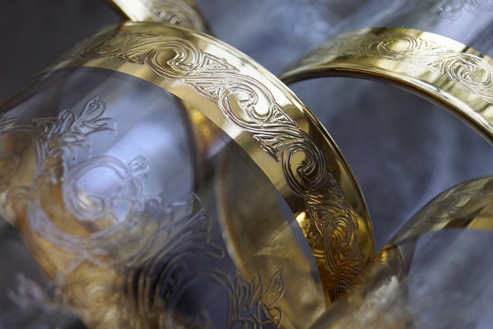 bleikristall gläser murano medici goldrand vergoldet 24ct wassergläser londgrink vintage antik florentinerglas