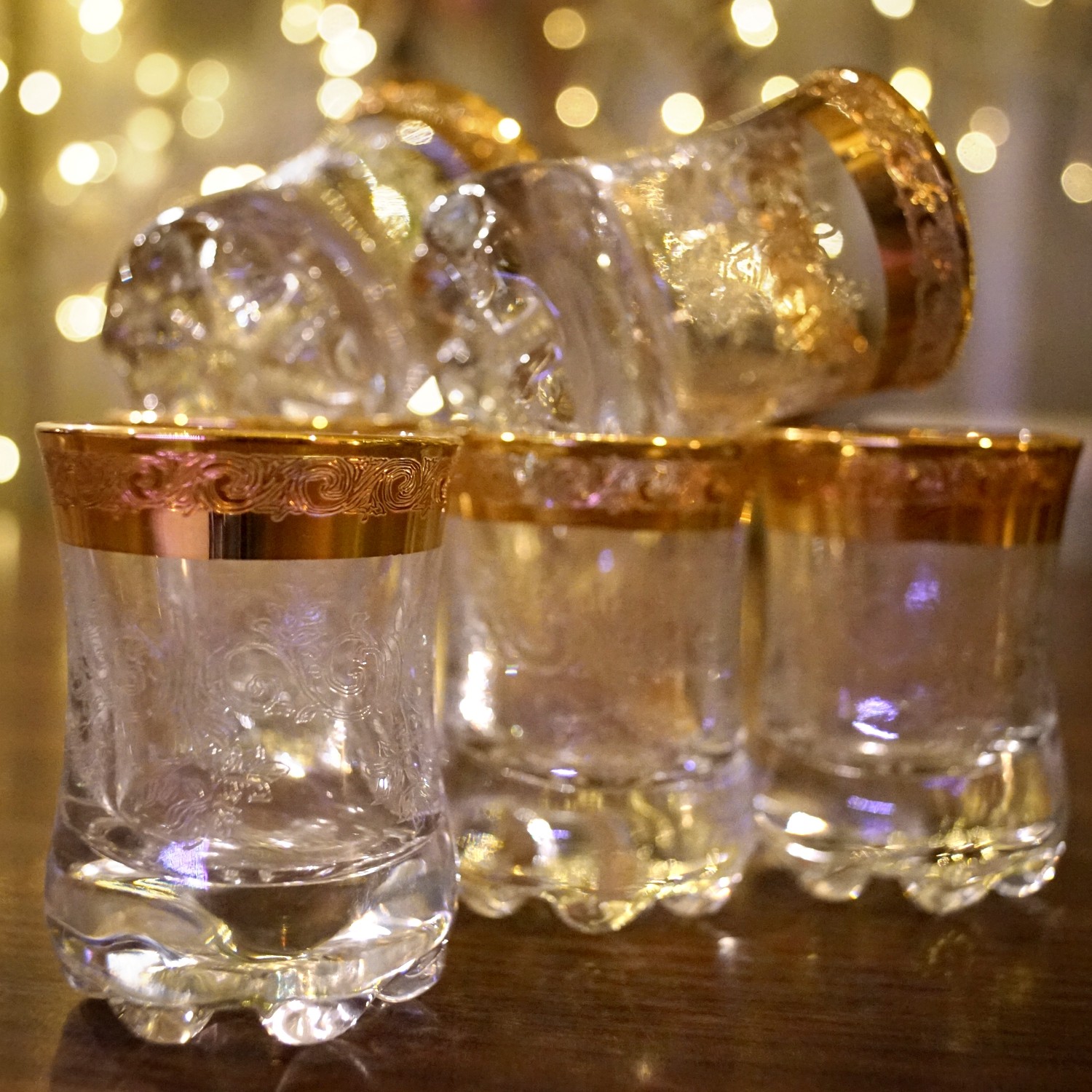 Kristallgläser Goldrand Murano Medici Schnapsbecher