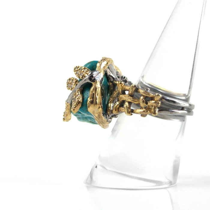 Türkis Ring 925 Silber Handarbeit