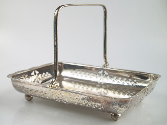 Obstschale versilbert Anrichteplatte Dessert antik Tortenplatte Vintage