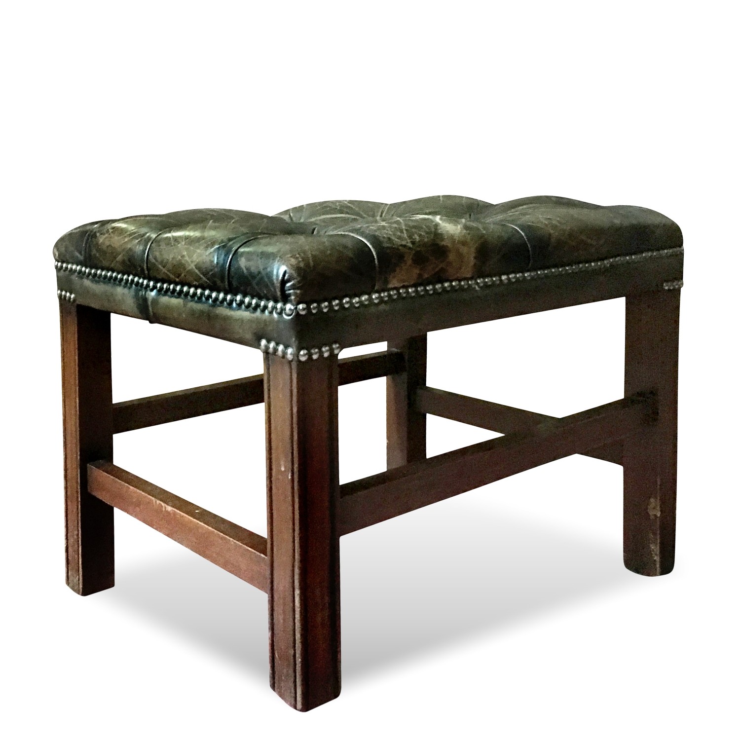 Chesterfield Hocker Fusshocker englisch Leder braun Chesterfield Hocker