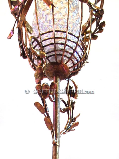 Shabby Chic Kerzenständer groß Metall golden