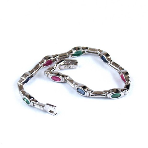 Armband Silber Rubin