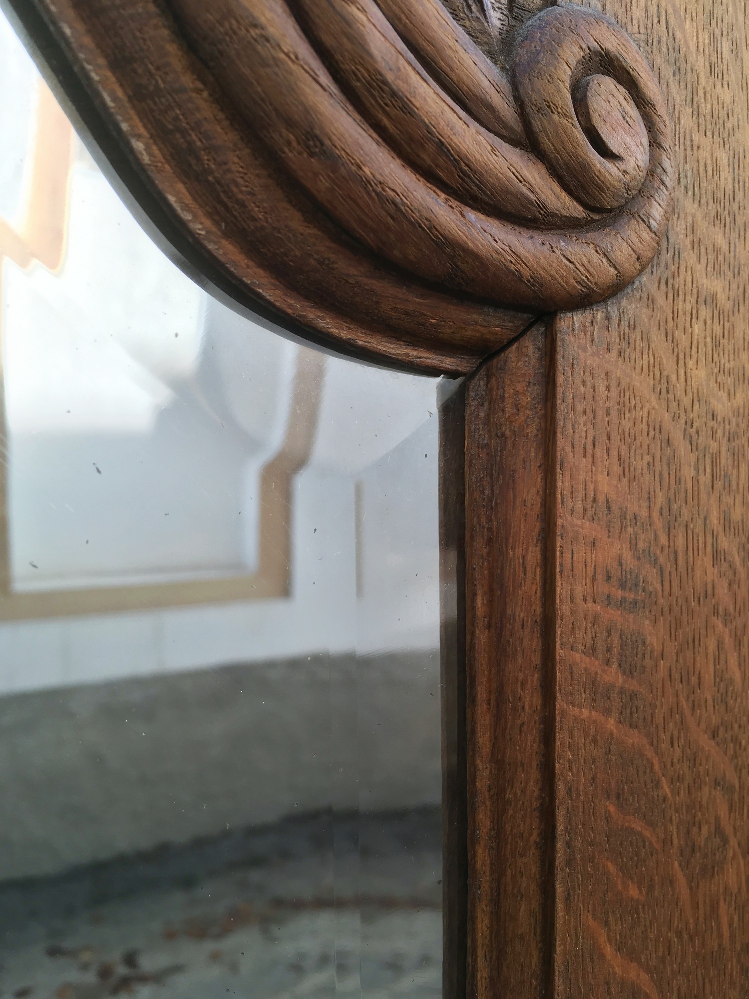 Dielenschrank Jugendstil antik Möbel Schrank Spiegel massiv Vollholz Vintage Einrichtung