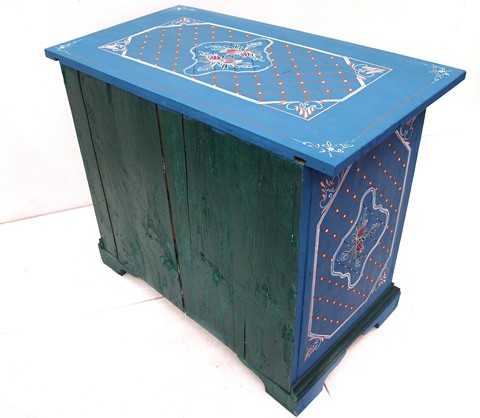 Kommode bemalt grün blau