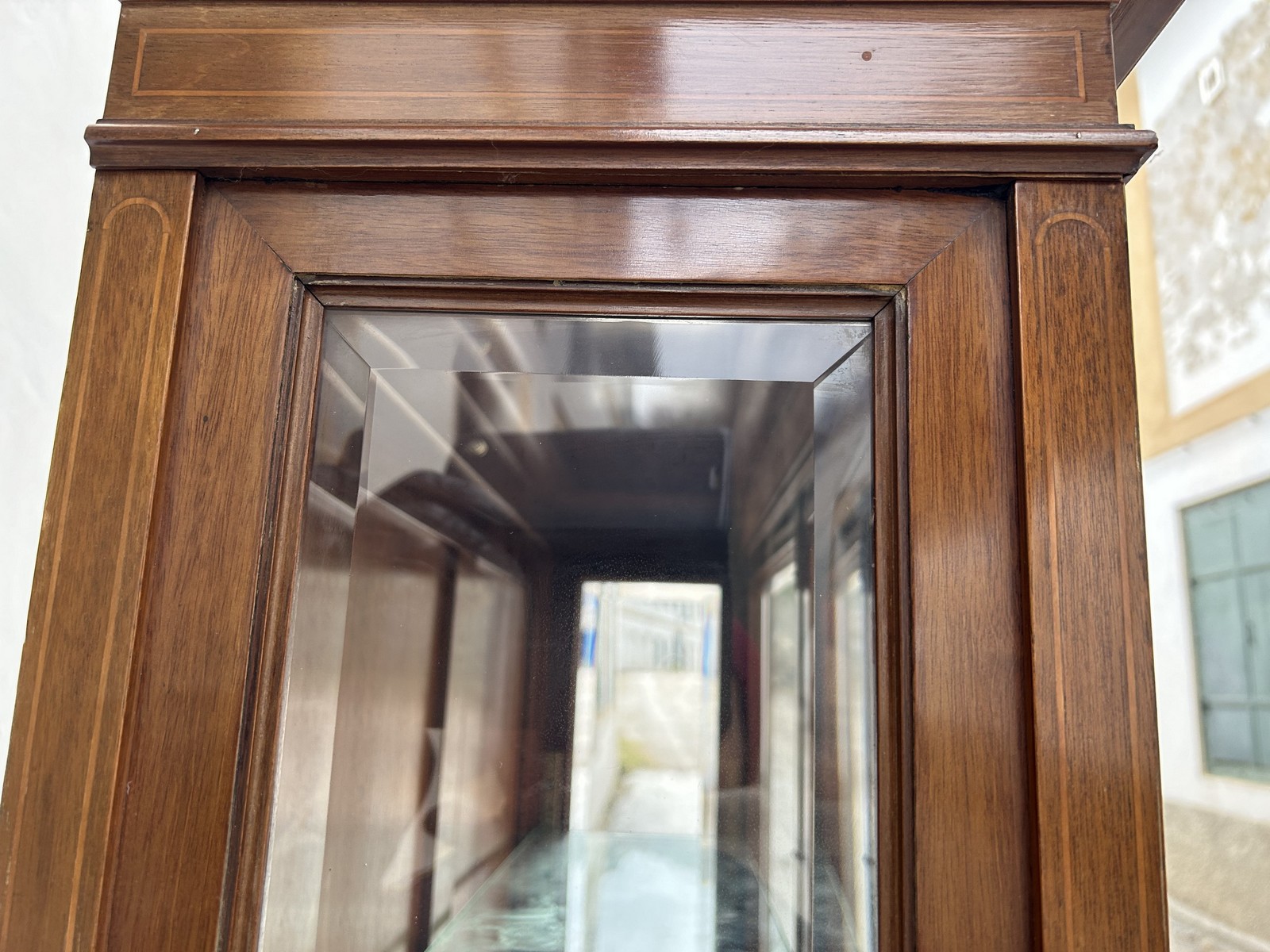 Büroschrank antike Vitrine Jugendstil Wien Intarsien Schrank Möbel Antiquität