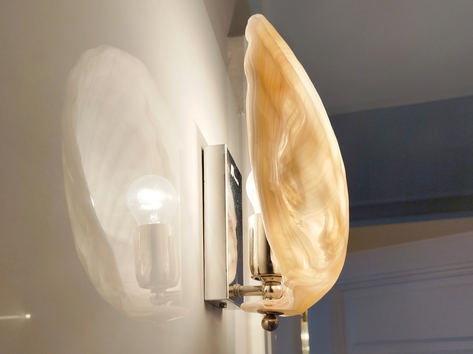 Muschel Glas Wandlampe