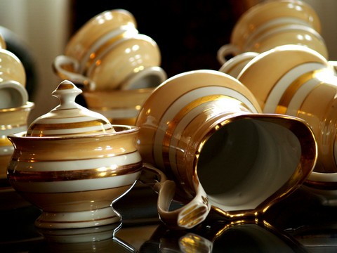 Vintage Porzellan antik Biedermeier Kaffee Set