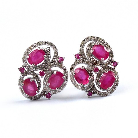 Ohrstecker Silber Rubin