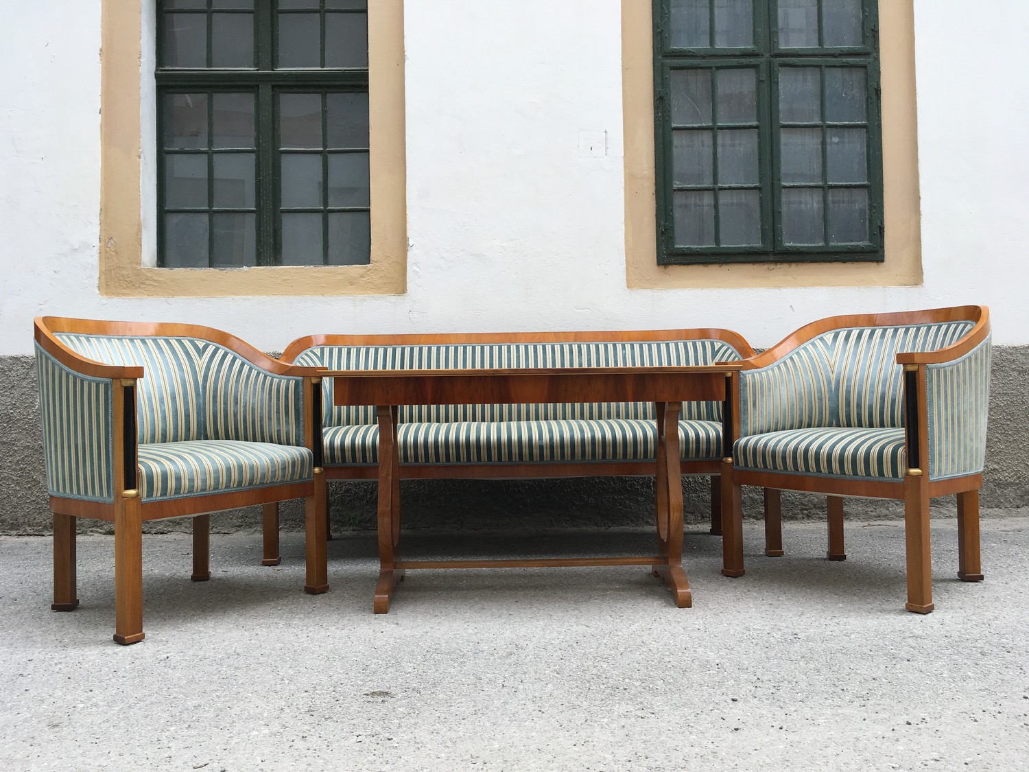 Sitzgarnitur Biedermeier Stil Sofa Tisch Sessel Sofagarnitur