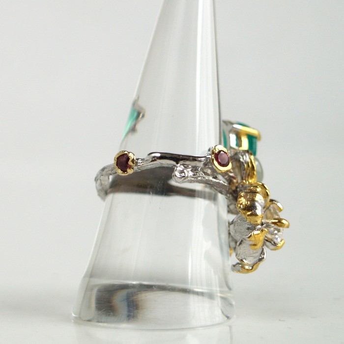 Onyx Ring 14k Weißgold verg.