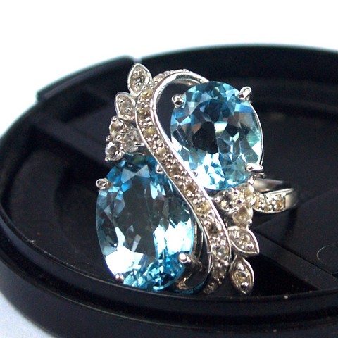 Edelstein Ring 925 Silber Damenring Gr 16 Topas Edelsteine