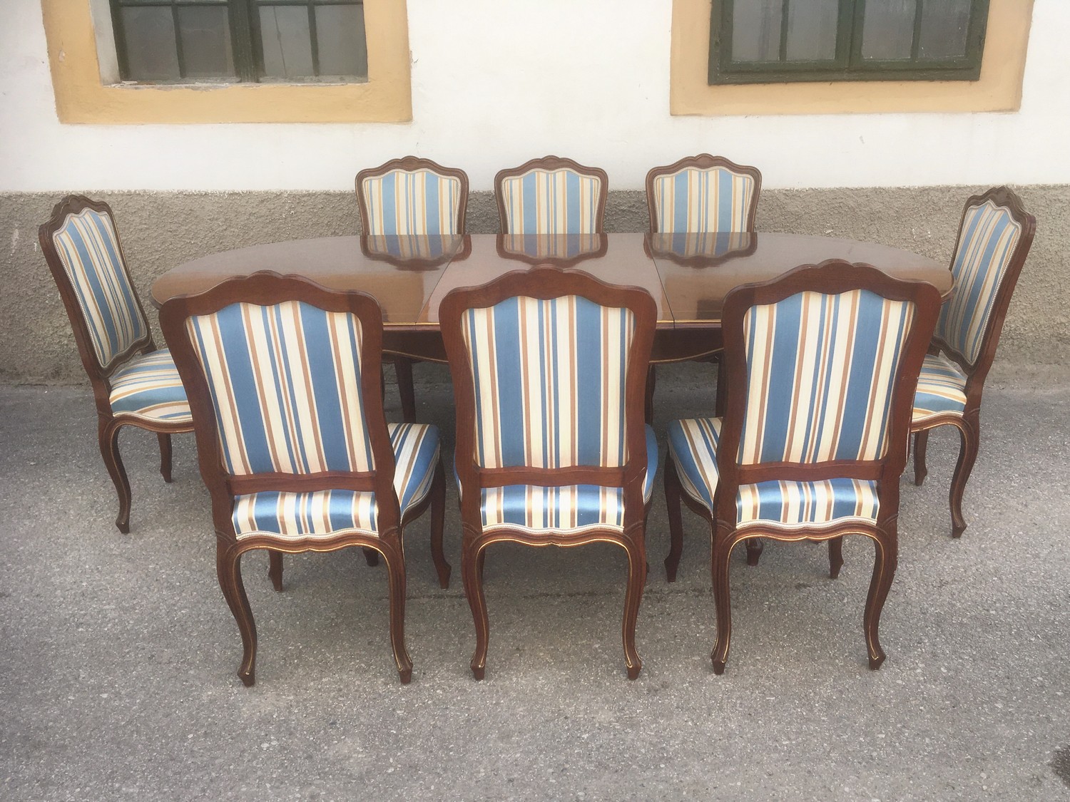 esszimmergarnitur tisch sessel stuhl friedrich otto schmidt stilmoebel barock rokoko