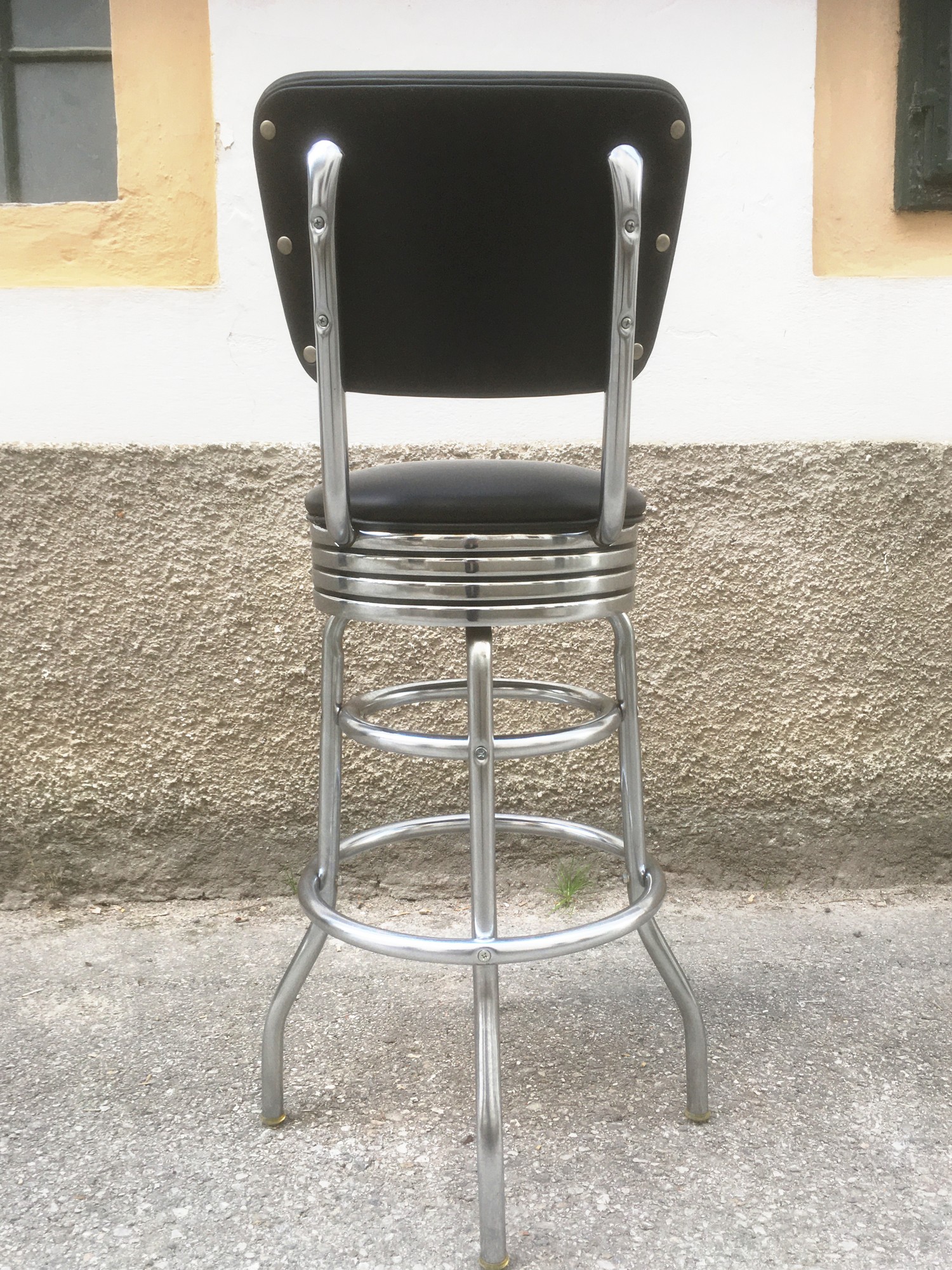 Barhocker American Stahlrohr Retro Rockabilly Lehne Diner 50s Stuhl