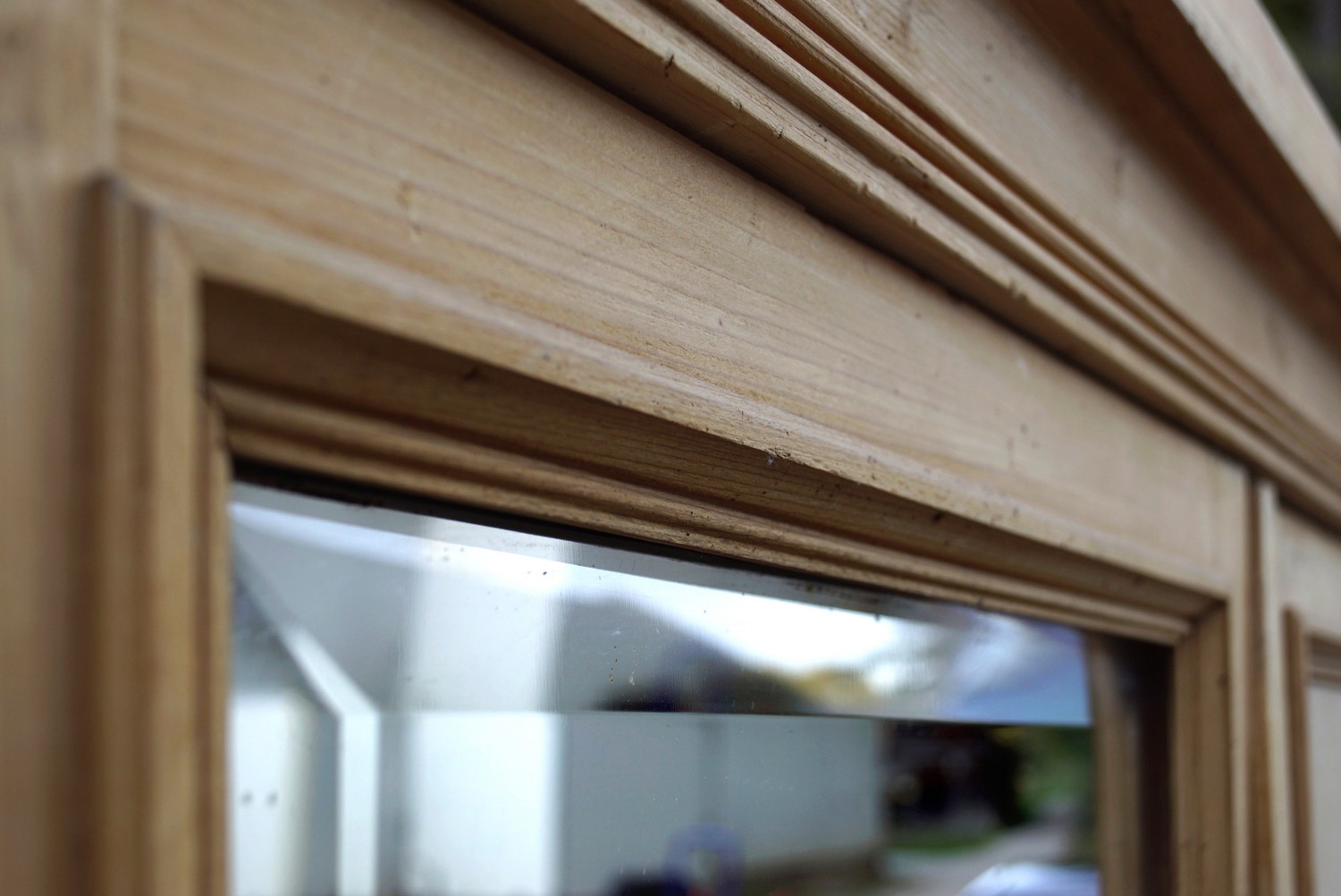 Bauernschrank antik Weichholz Dielenschrank Spiegel Schrank Kasten