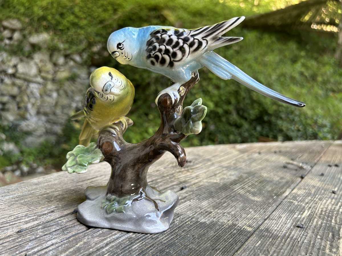 Keramos Vogelpaar auf Ast