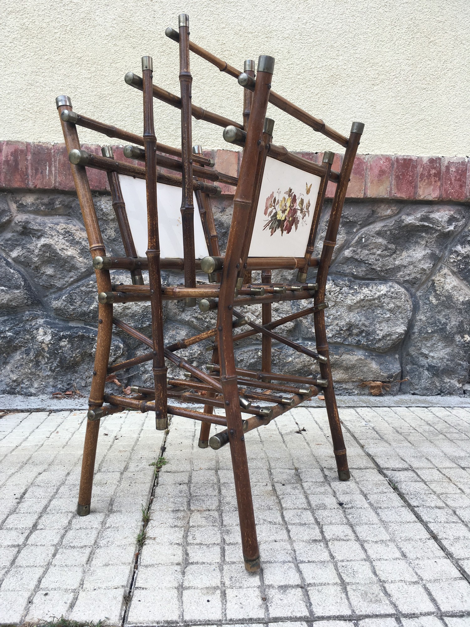 Zeitungshalter Regal Beistelltisch Thonet um 1900 antik Bambus