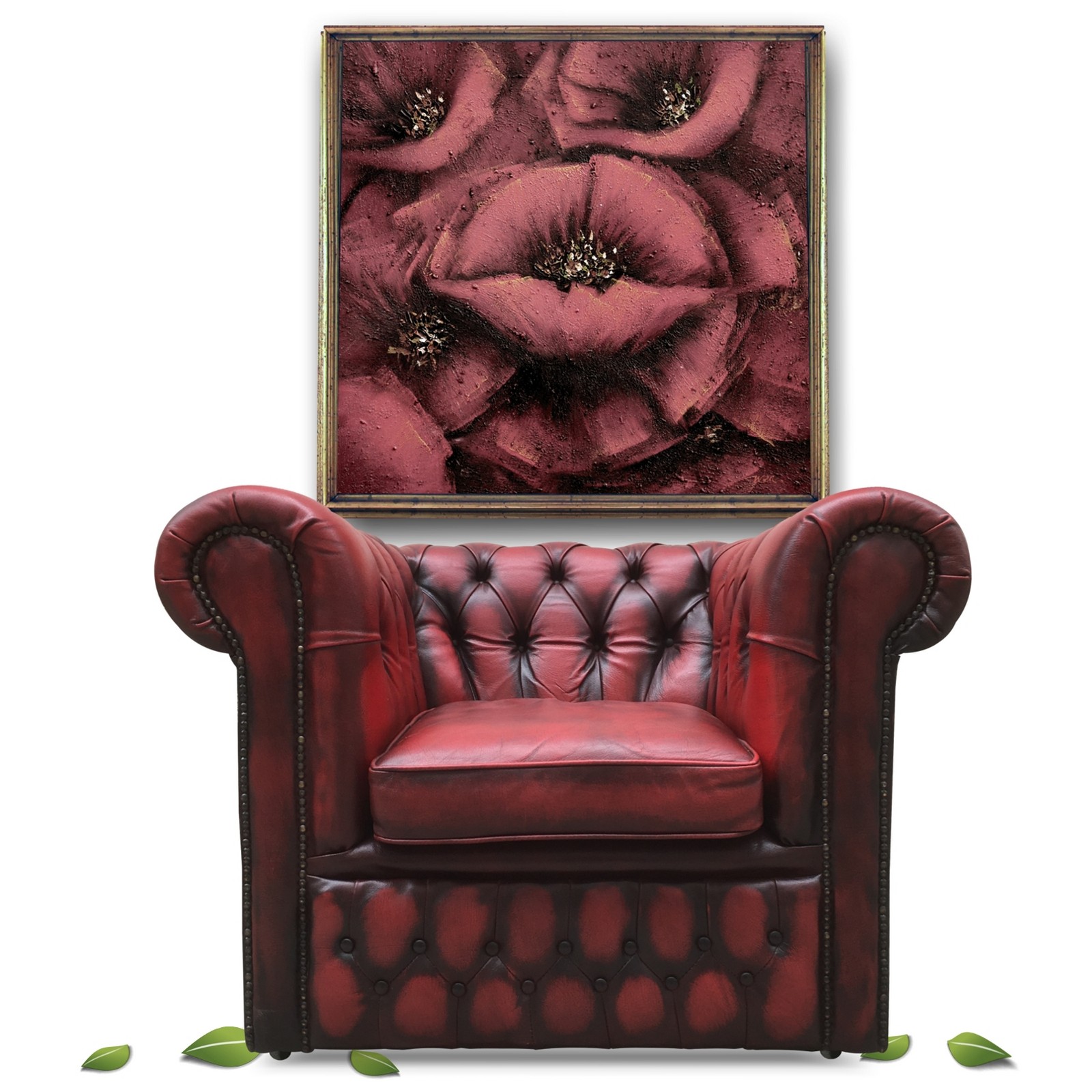 Chesterfield Sessel Lederstuhl Oxblood rot Armlehnstuhl Chesterfield Sessel Lederstuhl