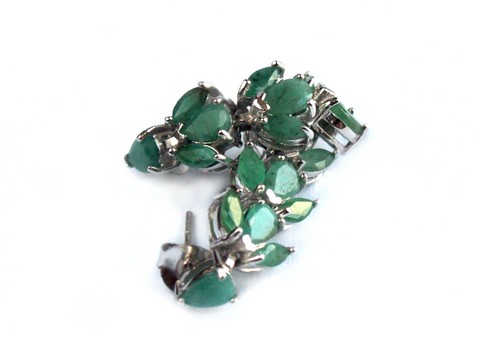 Ohrringe Ohrstecker 925 Silber Edelsteine handgefertigter Schmuck Smaragd