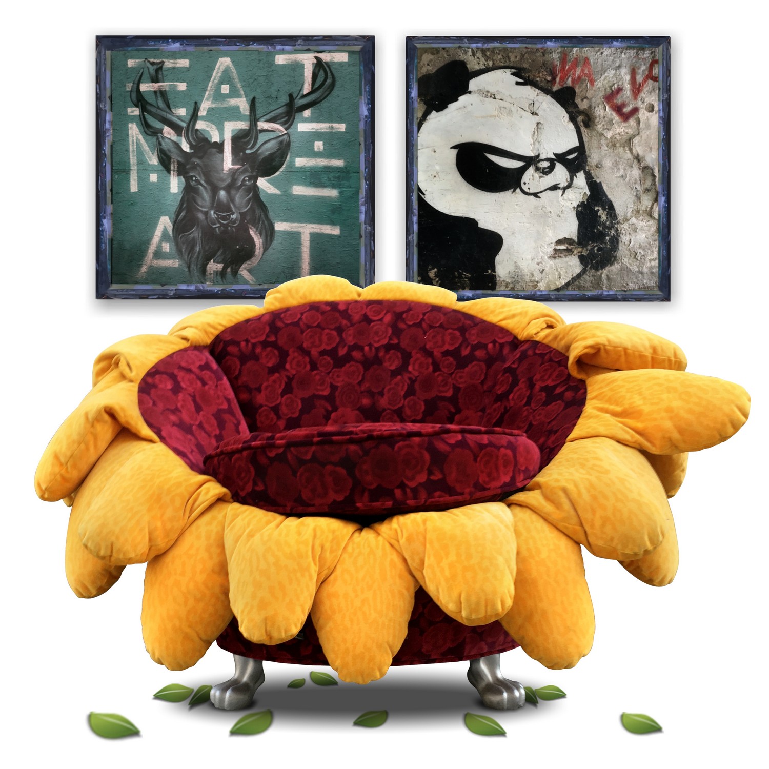 Sonnenblume BRETZ SUNNY Sessel Stuhl POOL Rosenstoff Tatzenbeine Sonnenblume