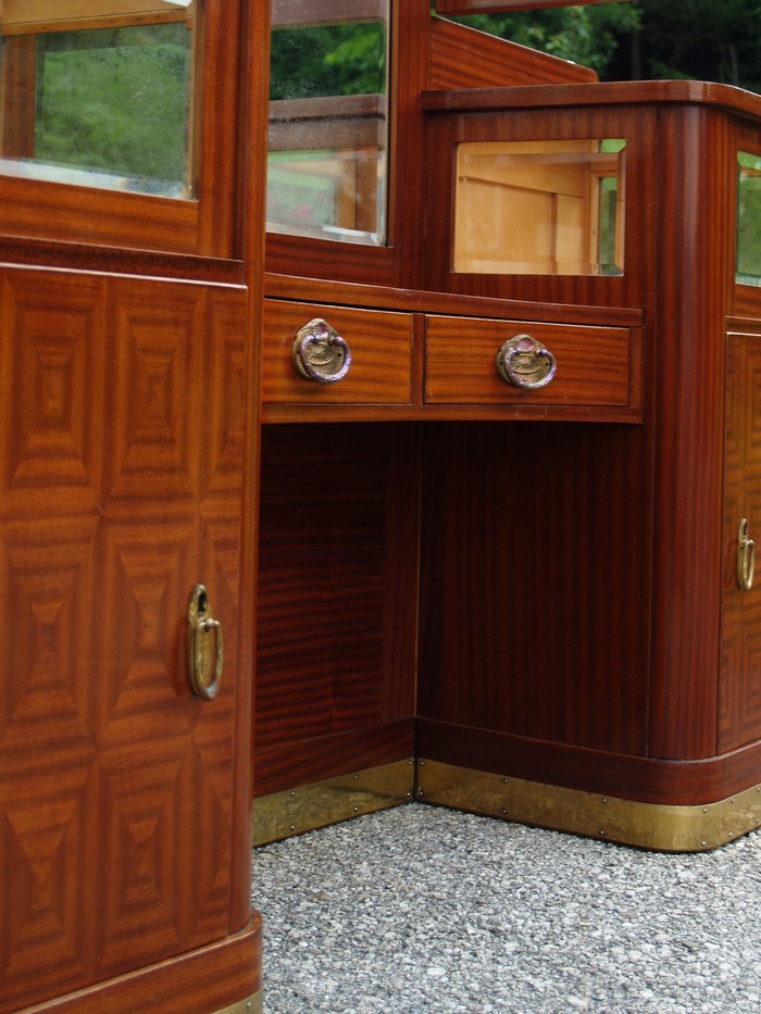 Jugendstil Spiegel Schrank antik