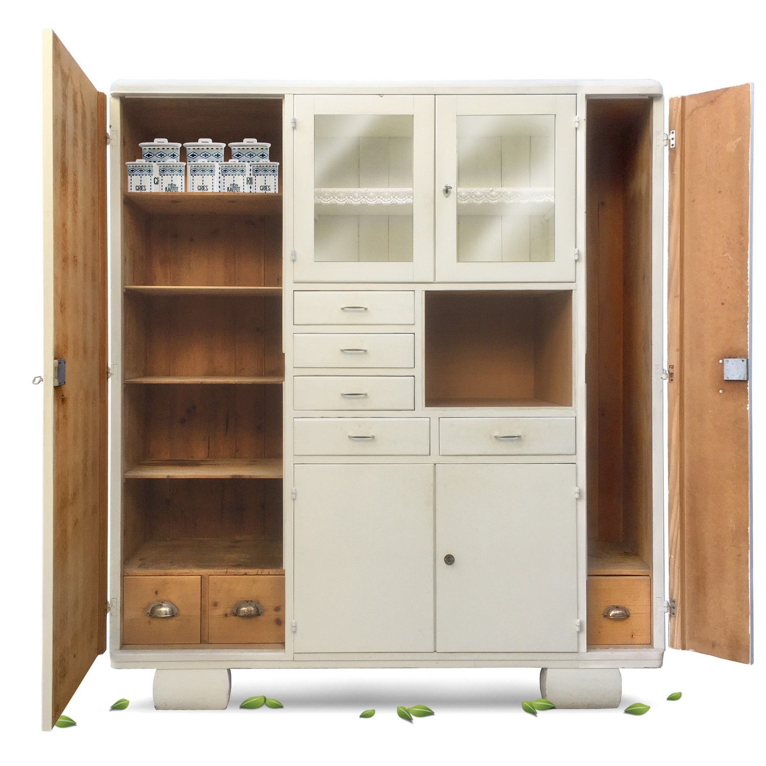 Küchenschrank antike Vollholz Kredenz Weichholz Schrank Vorratsschrank Vintage