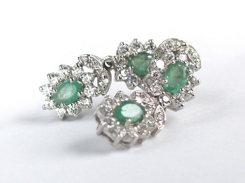 Smaragd Ohrstecker 925 Silber