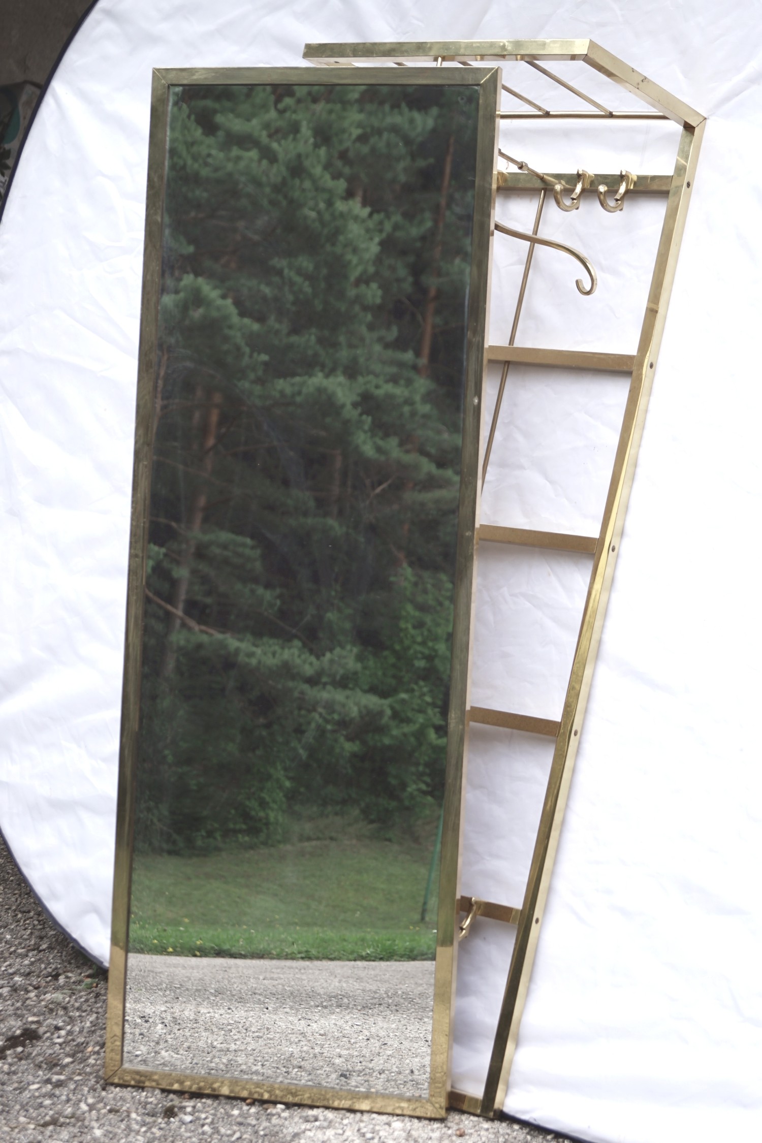 Garderobe Vintage Messing Hutablage Kleiderbügel