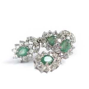 Smaragd Ohrstecker 925 Silber