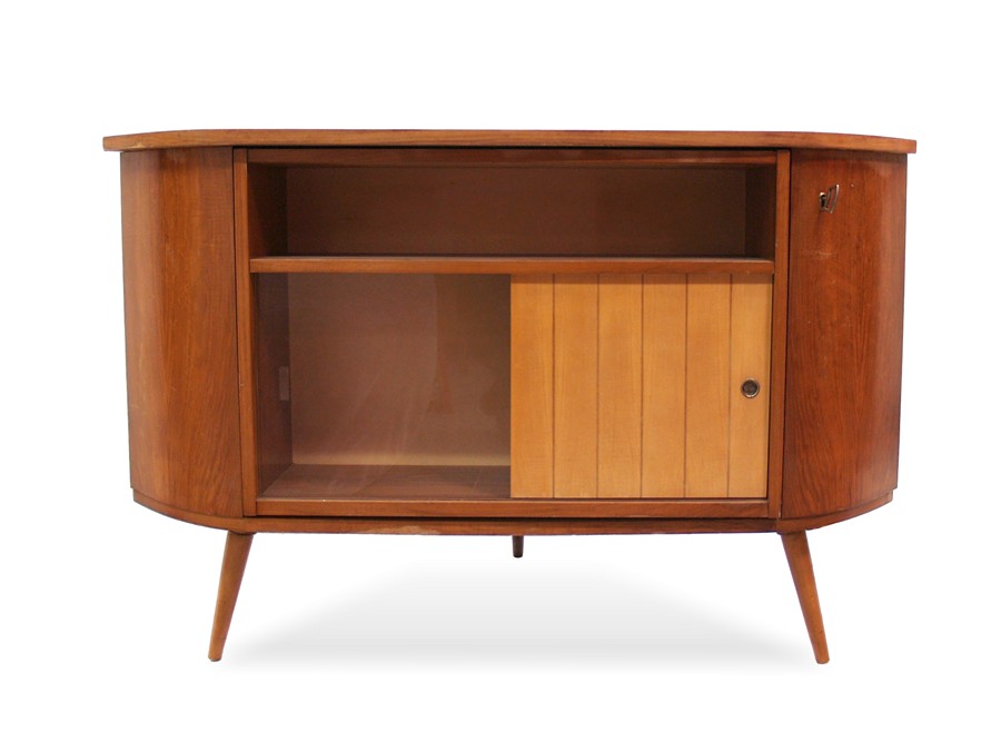 MidCentury Kommode 50er 60er-Jahre drehbare Retro Bar Schrank Vintage versperrbar Barschrank Kommode Midcentury