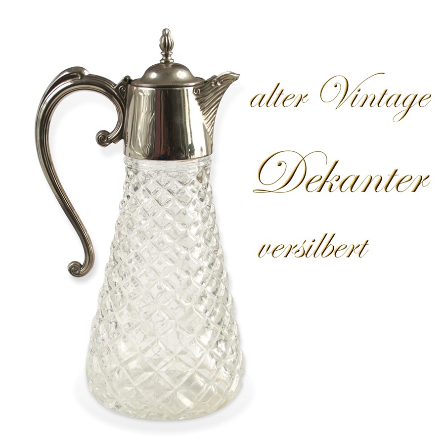 Karaffe Krug Vintage Wasserkrug Kalte Ente Glas - edel und praktisch Karaffe Waffelglas