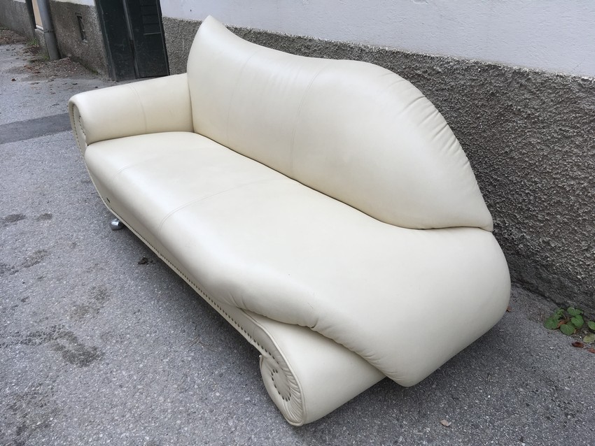 Bretz Gaudi Sofa Recamiere creme Leder