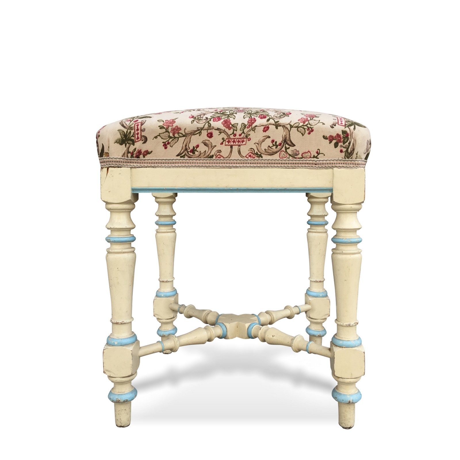 Hocker antik elegante Form Shabby Chic Historismus Hocker Shabby Chic