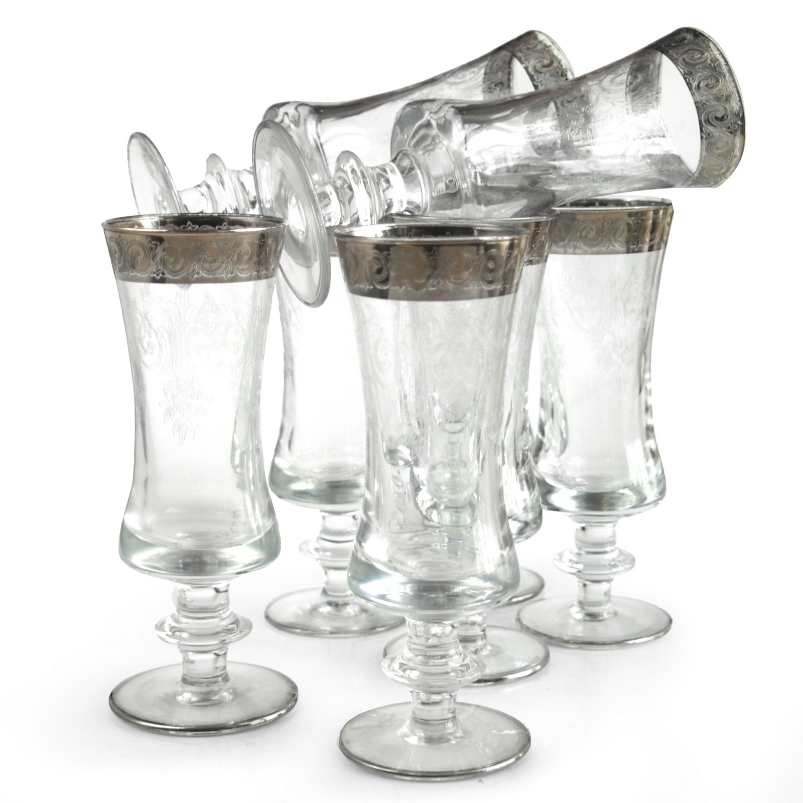 Silberrand Murano Sektglas