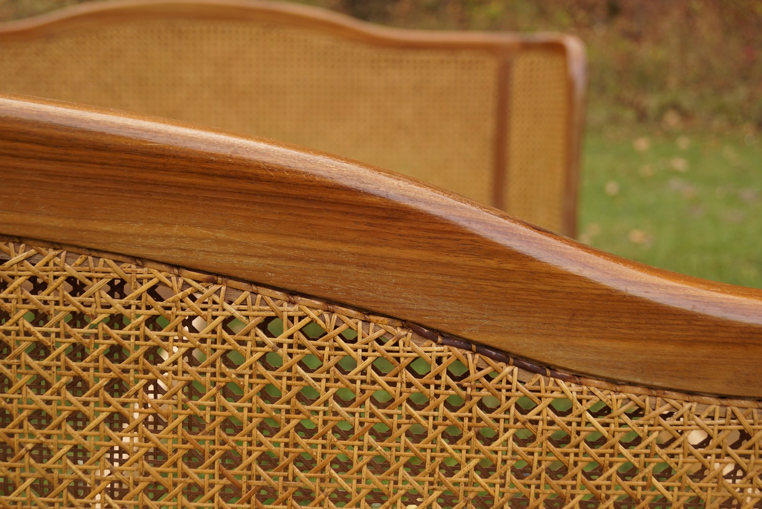 Doppelbett Chippendale antik Barockstil Vollholz Nuss Buche Möbel Wiener Geflecht Antiquität