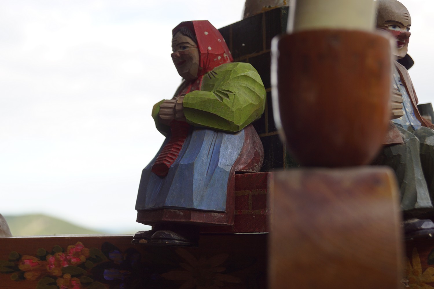 Bauernluster Bauernlampe Manderllampe Luster Lampe Holz Landhausstil vierflammig