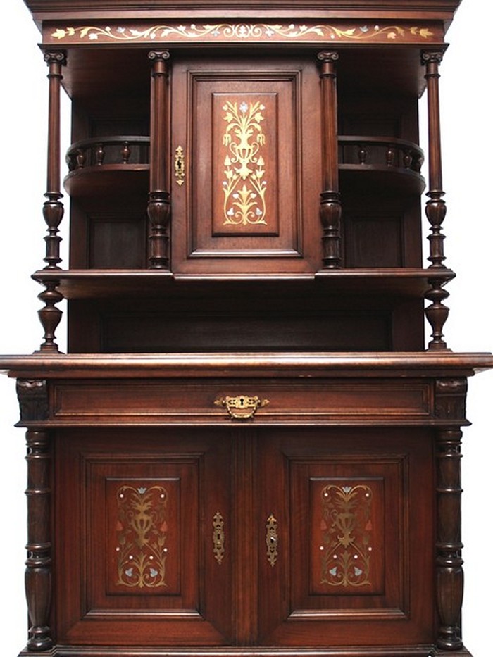 Anrichte Nussholz Messing Schrank