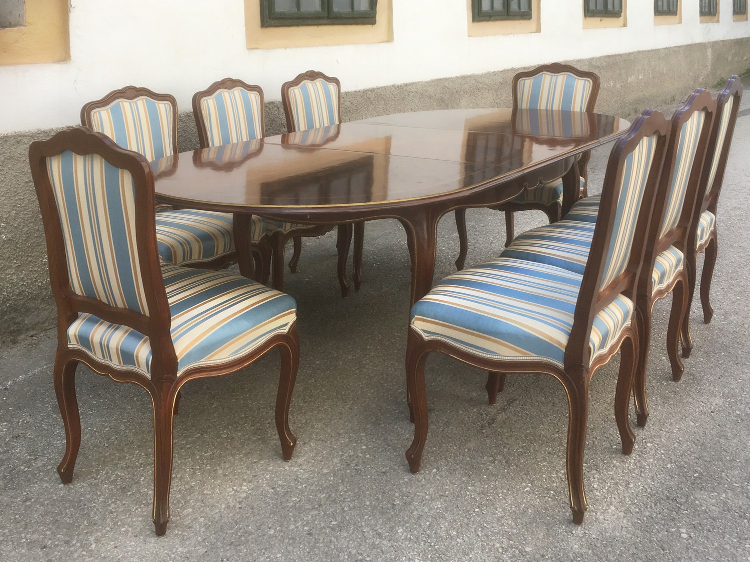 esszimmergarnitur tisch sessel stuhl friedrich otto schmidt stilmoebel barock rokoko