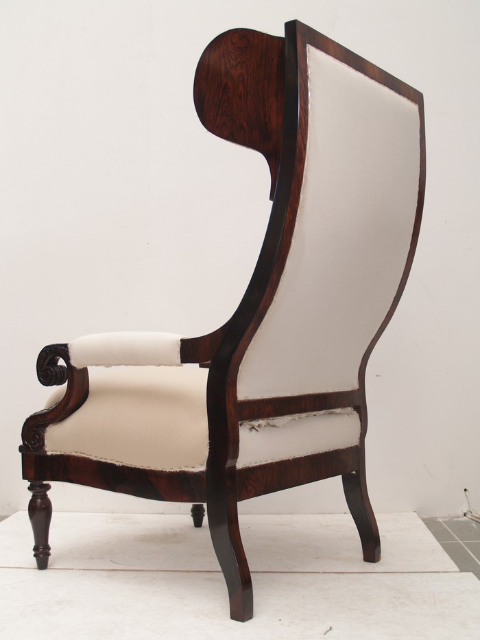 Stuhl antik Palisander Armlehnstuhl Ohrenbackenstuhl
