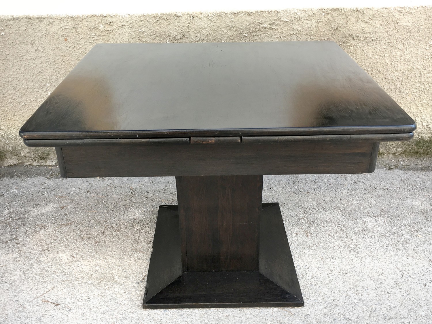 Tisch Jugendstil Esstisch ausziehbar Stempeltisch Speisetisch schwarz antik