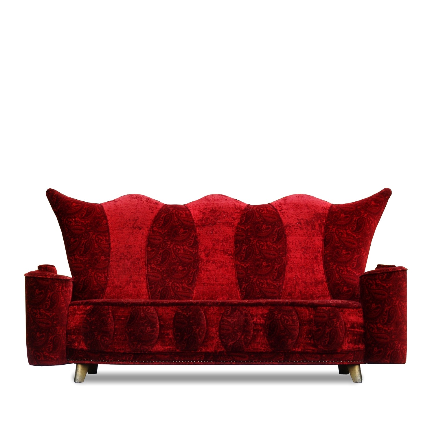 BRETZ Sofa Lucky rot Couch Paisley Designklassiker Bretz Lucky