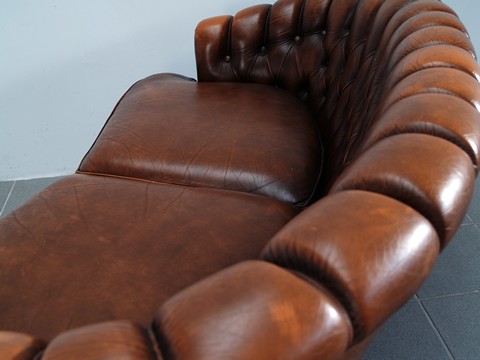 Chestefield Sofa Leder braun