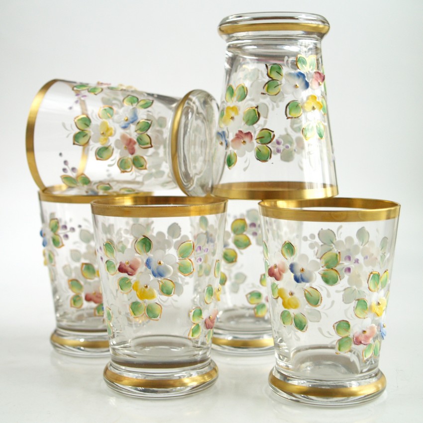 Gläser Vintage Emailbemalung